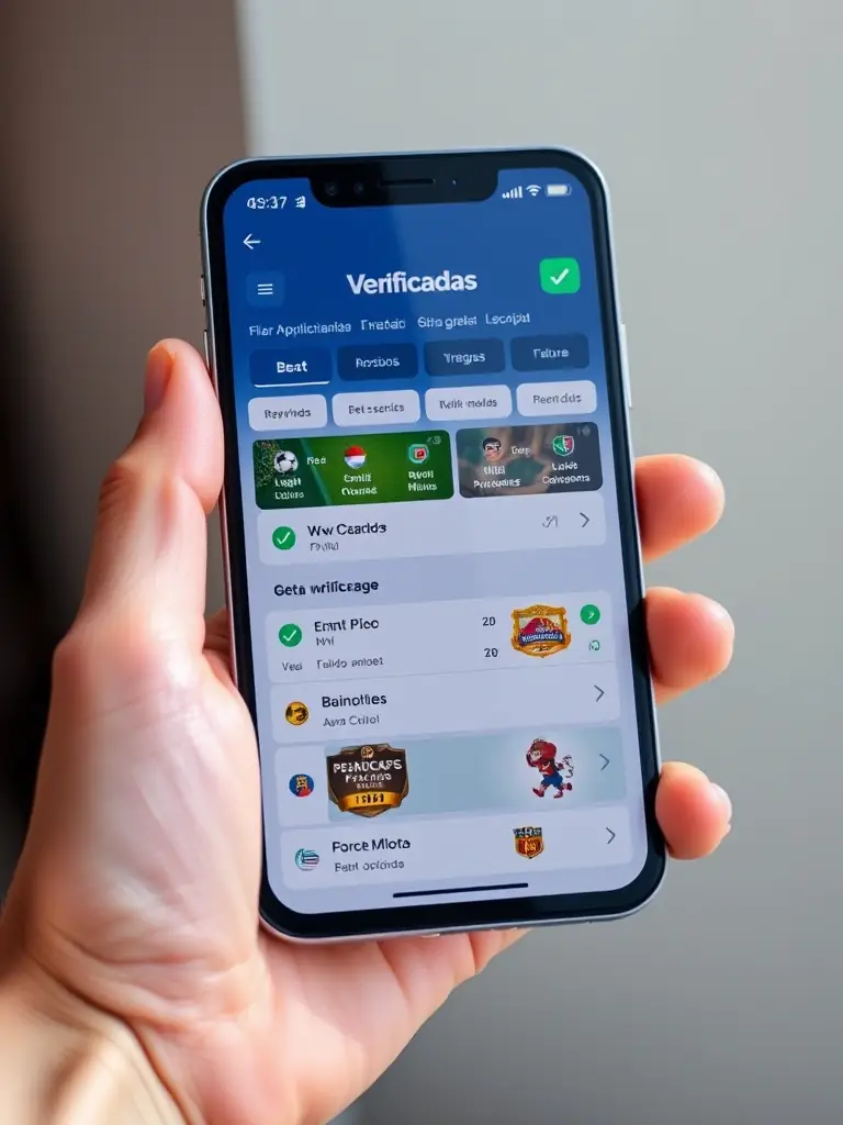 A screenshot of the Verificadas Bet mobile app interface, highlighting its user-friendly design and ease of navigation for placing bets on the go.